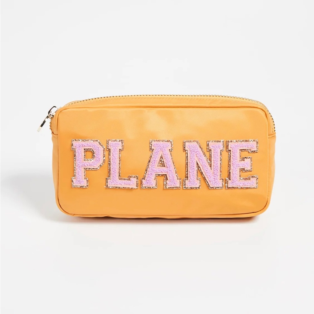 Stoney Clover Lane Plane Travel Pouch yellow orange gold cosmetic bag